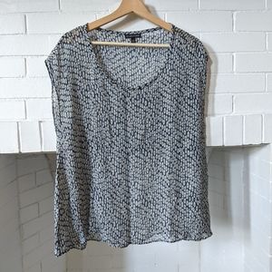 Eileen Fisher Sheer Silk Sleeveless Blouse